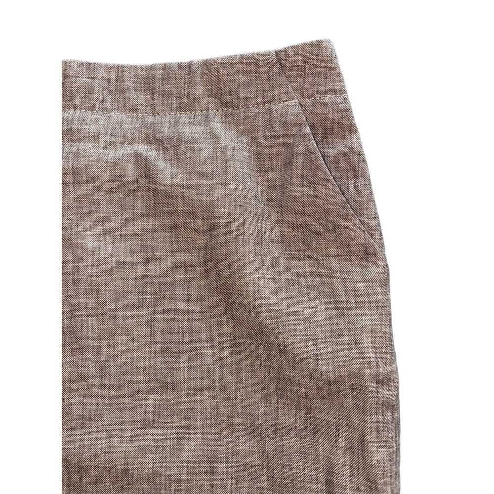 Banana Repulic Pencil Skirt Size 8 Brown White Woven Blend Rear Slit Career - Picture 2 of 11
